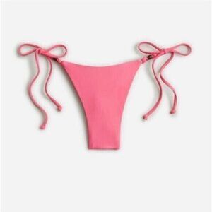 NWT J Crew Pink Curved Waist Cheeky String Bikini Bottom Size Medium